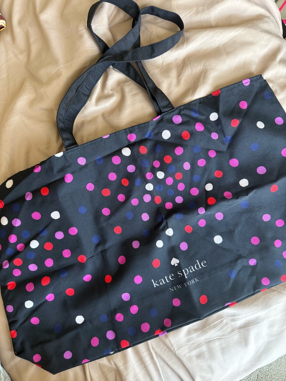 Kate Spade Black Tote with Polka Dots